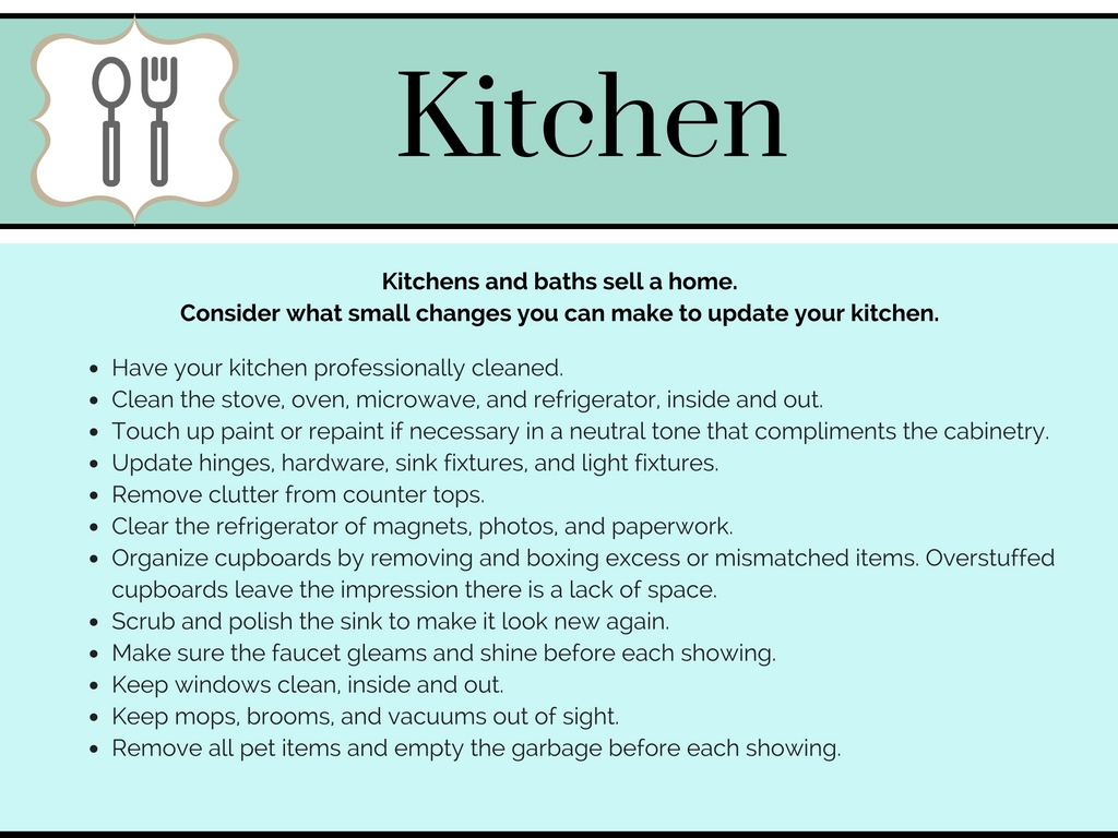 Chart with things to do to prepare a kitchen for the market