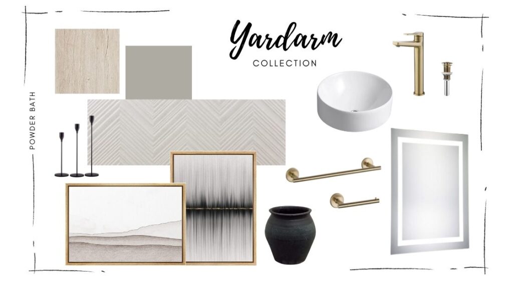 Design Inspiration collage photo of Yardarm Lane powder bath selections