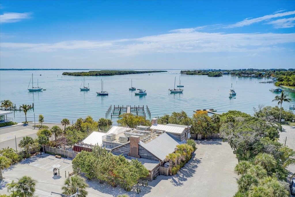 An aerial view of the restaurant Mar Vista, which is located in one of Longboat Key's oldest cottages on the islands north end. 